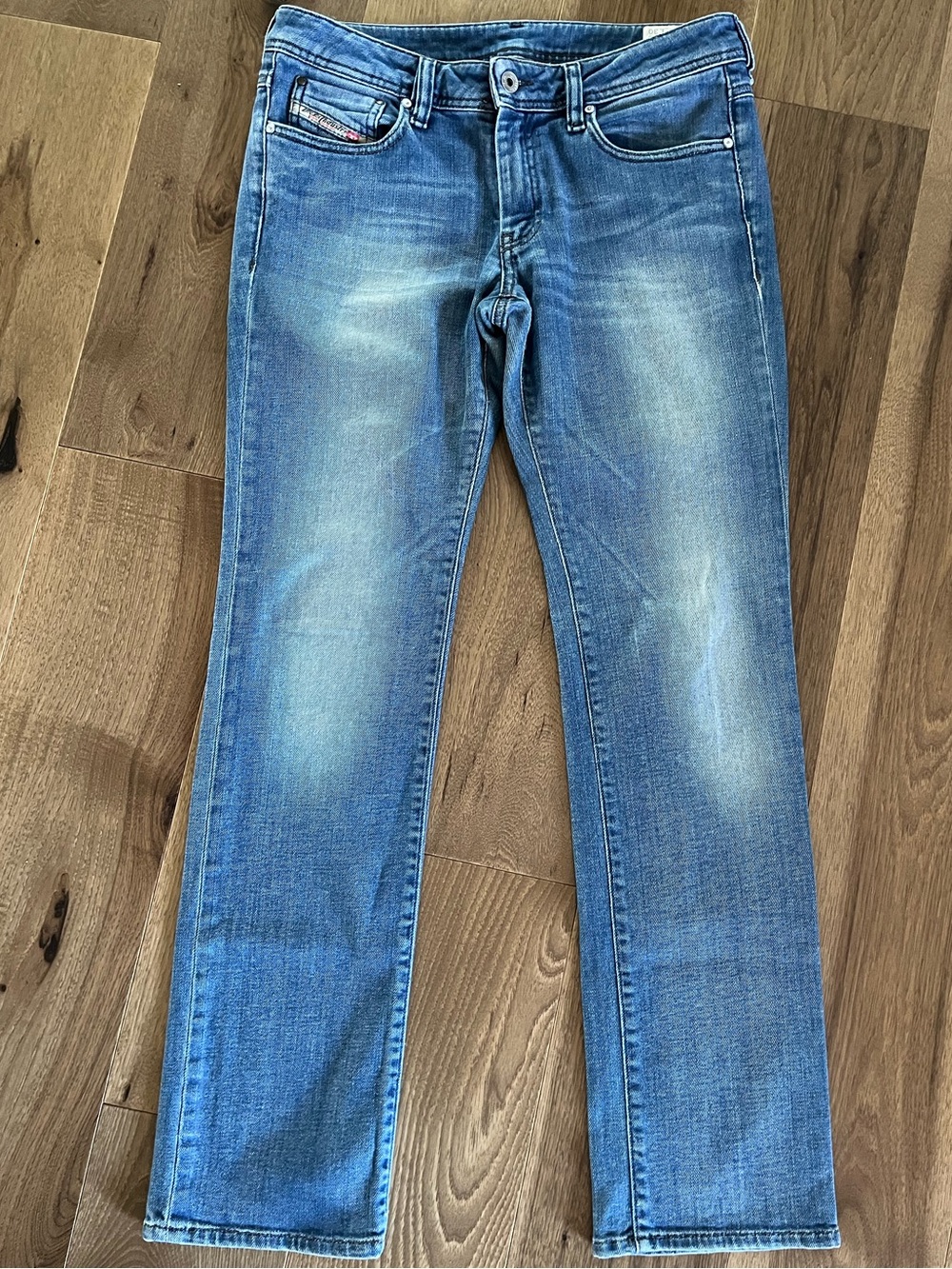 Diesel Ronhy Straight Leg Slim Stretch Jeans Blue Wash Size 31